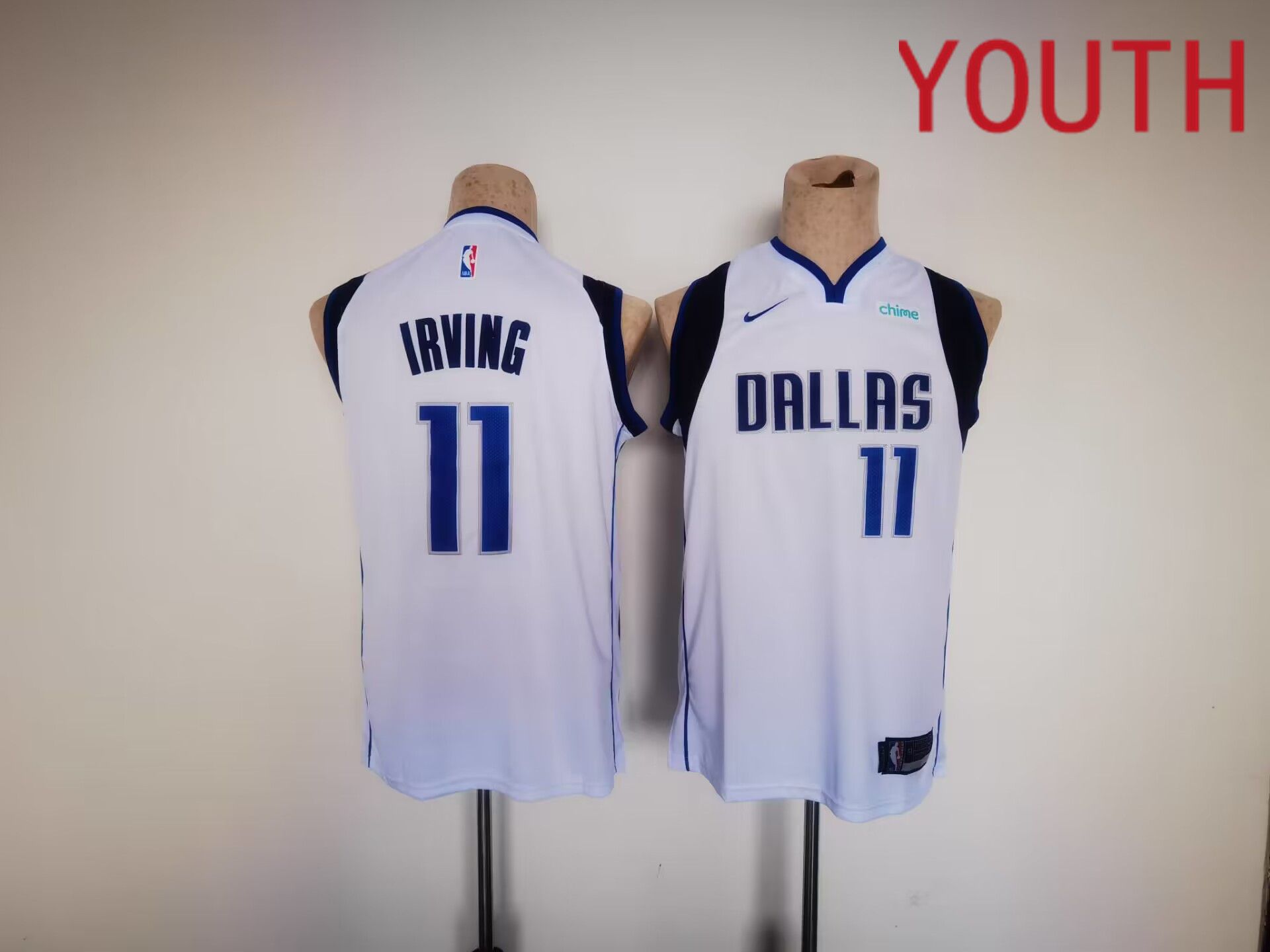 Youth Dallas Mavericks 11 Irving White Game Nike 2023 NBA Jersey